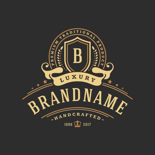 Luxury logo template object for logotype Vector Image