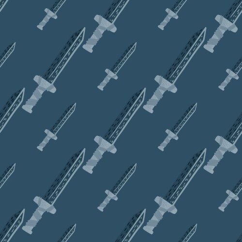 Metal sword silhouettes seamless doodle pattern Vector Image