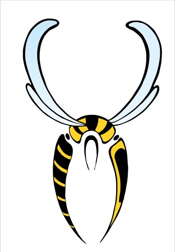 Bee wing wasp stripe doodle Royalty Free Vector Image