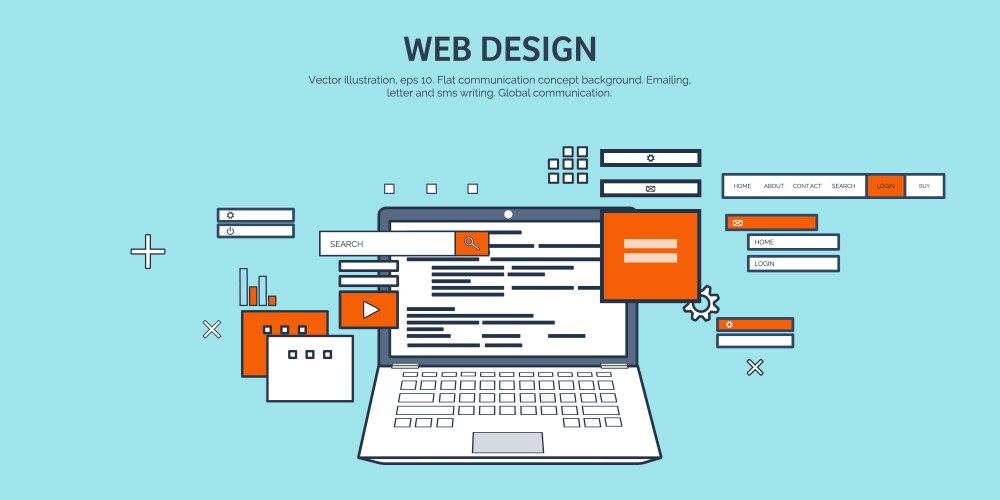 Flat background coding vector image