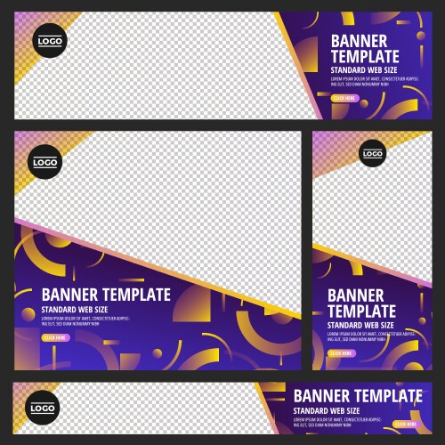 Set web banner standard size vector image