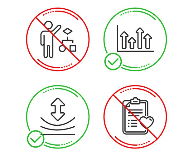 Resilience algorithm and upper arrows icons set vector image