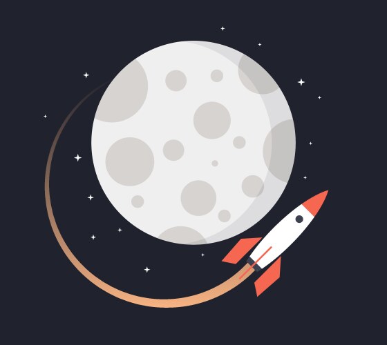 Moon Rocket Space Adventure vector image