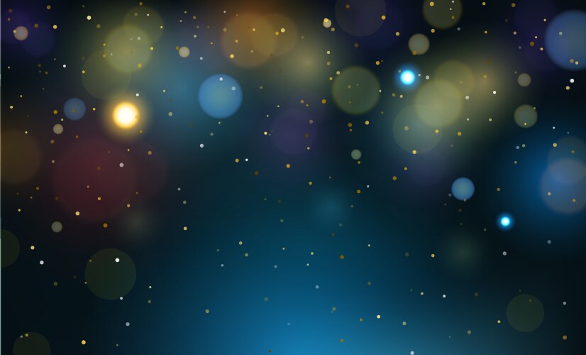 Blurred bokeh light on dark blue background Vector Image