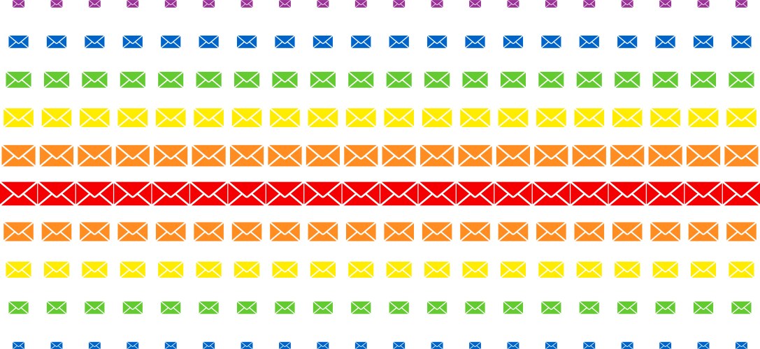 Mail envelope shape halftone spectrum pattern vector image