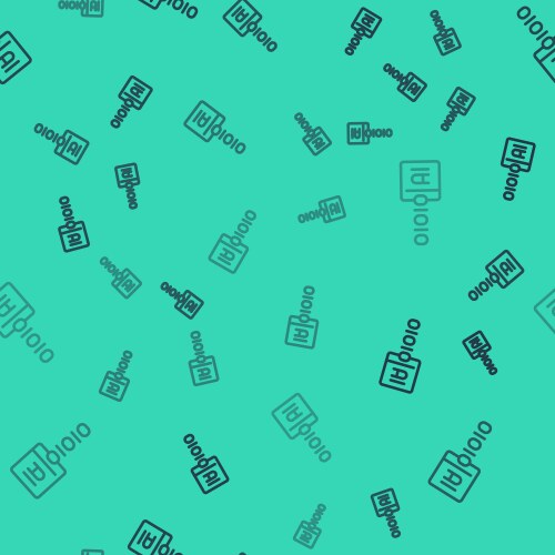 Black line binary code icon isolated seamless vektorbild