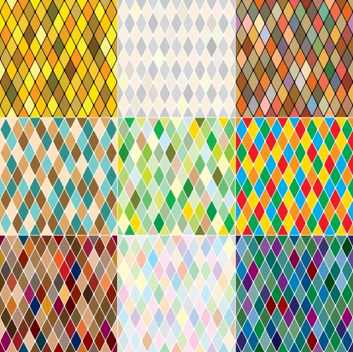 Colorful Harlequin Mosaic Tiles Vector Image