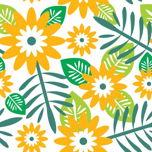 Wild flowers seamless pattern Royalty Free Vector Image
