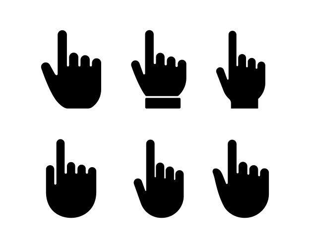 Hand click icon set and pointer vector image