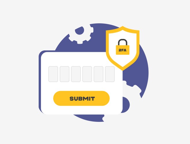 Multi-factor authentication with 2fa enhances vector image