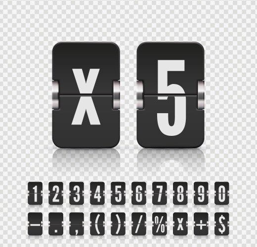 template flip number vector image vector image