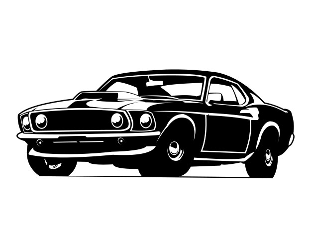 American muscle car with big engine on hood Vector Image