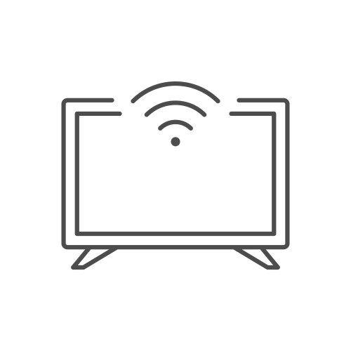 Wi fi tv line outline icon vector image