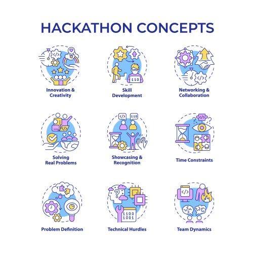 Hackathon Concept Icons - Team &amp; Innovation Vector Image