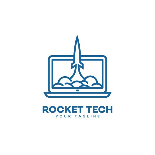 rocket tech logo vector