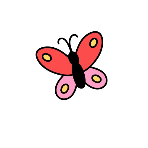 groovy sticker of abstract beautiful butterfly vector image