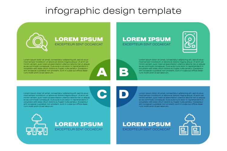 Set line computer network search cloud computing vector image