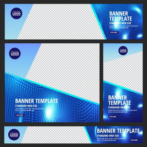 set web banner standard size vector image