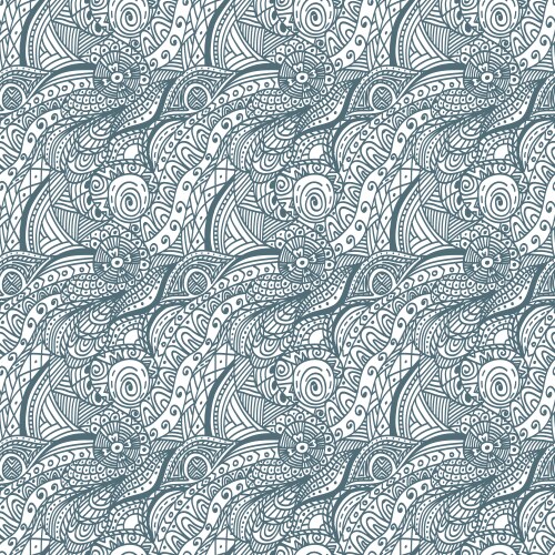 Seamless ethnic doodle monochrome pattern Vector Image