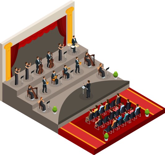Orchestra isometric Royalty Free Vector Image - VectorStock