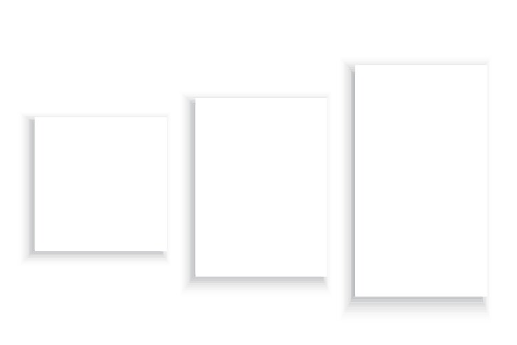Blank rectangular paper set shadowed floating vector image