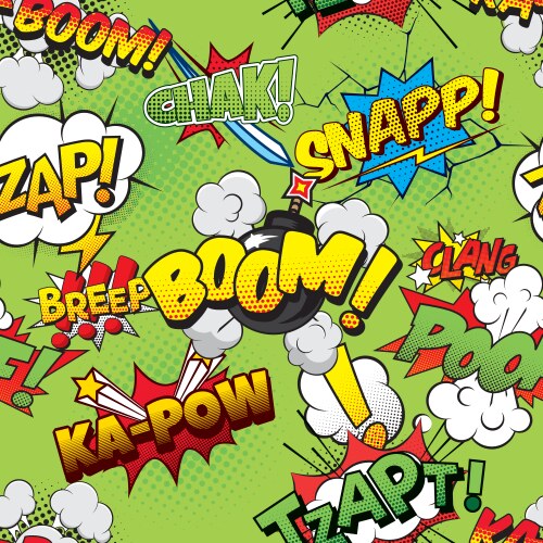 Seamless pattern backgrounds comic book style Vector Image