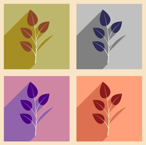 Flat with shadow concept and mobile application vector image