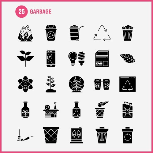 Garbage solid glyph icon for web print and mobile vector image