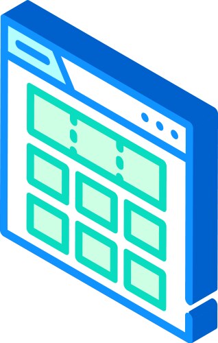 Grid system ux ui design isometric icon vector image