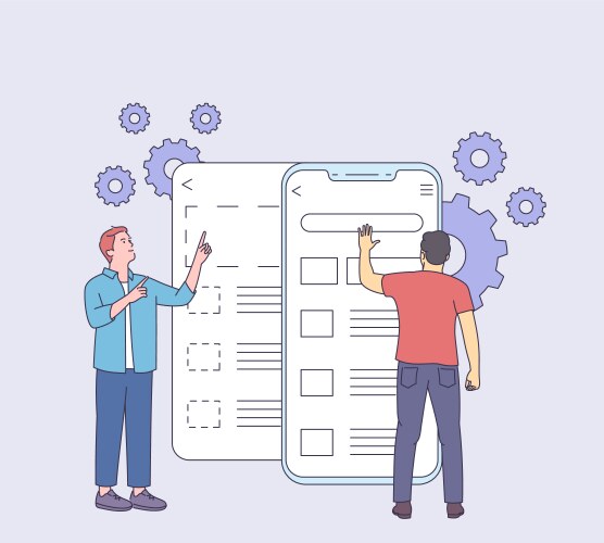 Development prototyping testing mobile user vector image