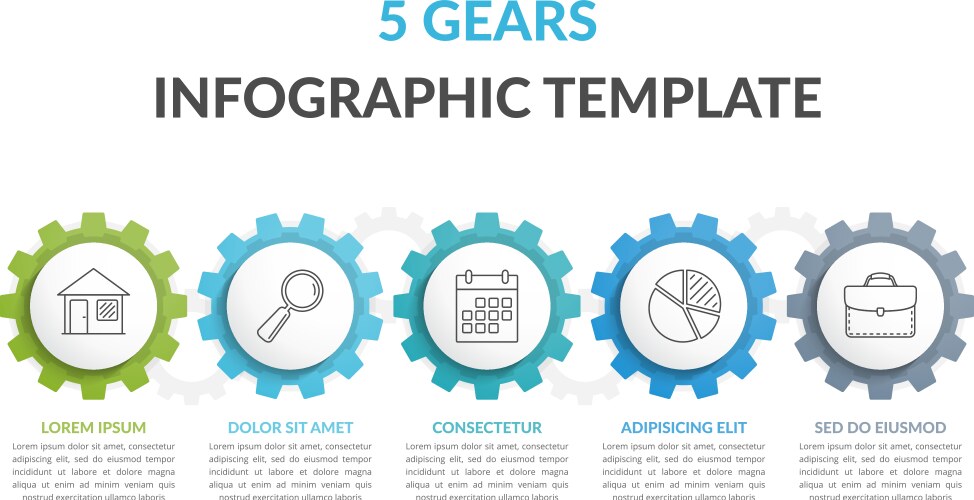 infographic template with gears vector image