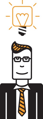 Man with Lightbulb Idea vector image