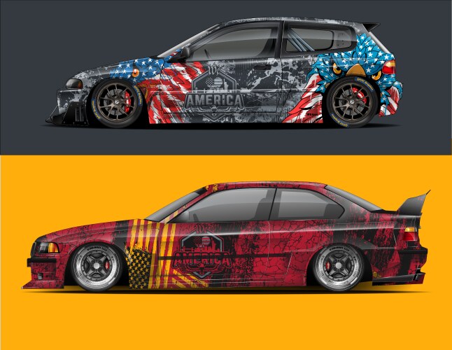 Modern Car Wrap Pattern Vector Image