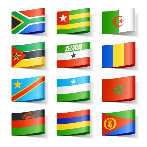 African flags globe Royalty Free Vector Image - VectorStock