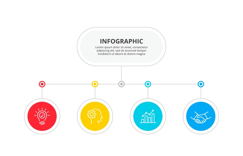 Flowchart infographic template with 4 steps Vector Image