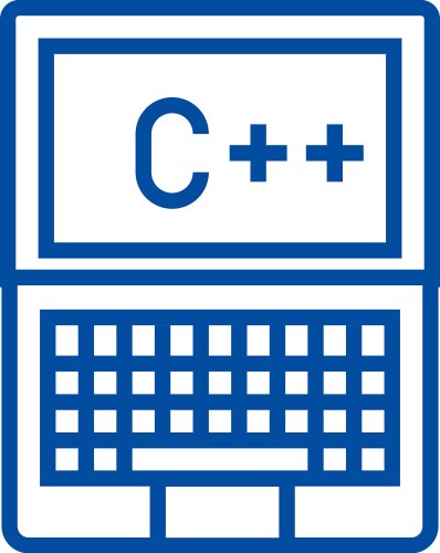 Programming coding c plus line icon concept vector image
