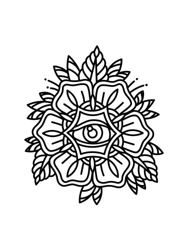 All seeing eye with flower sacred geometry Vector Image