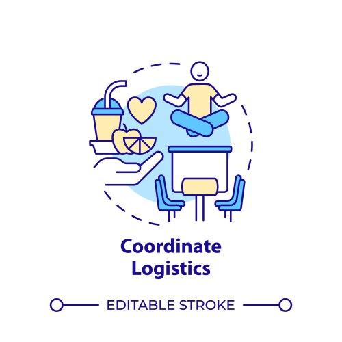 coordinate logistics multi color concept icon vector