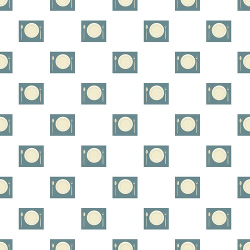 Place setting with empty dish fork pattern vector image