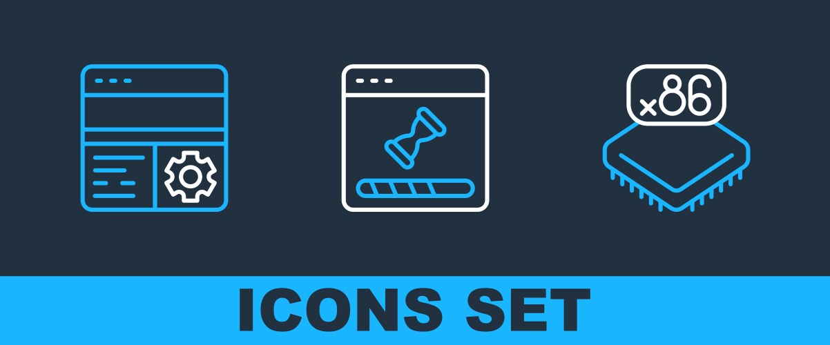 Set line processor with microcircuits cpu vector image