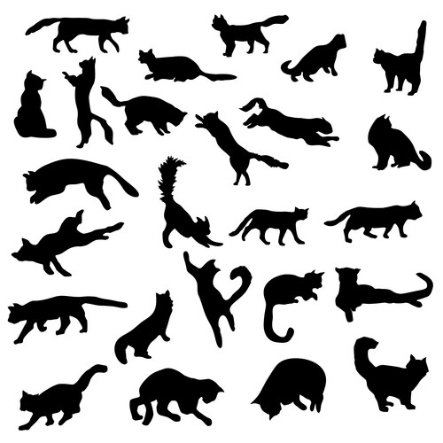 Cat Silhouettes Collection Vector Image