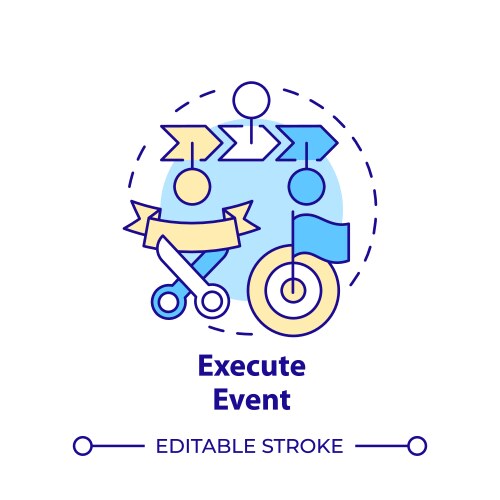 Execute event multi color concept icon Vector Image
