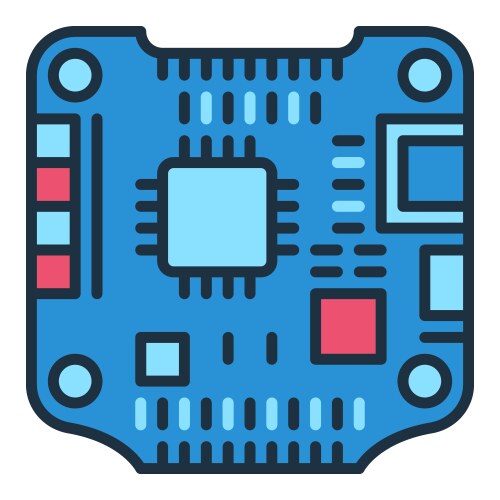 Quadcopter flight controller concept colored icon vector image