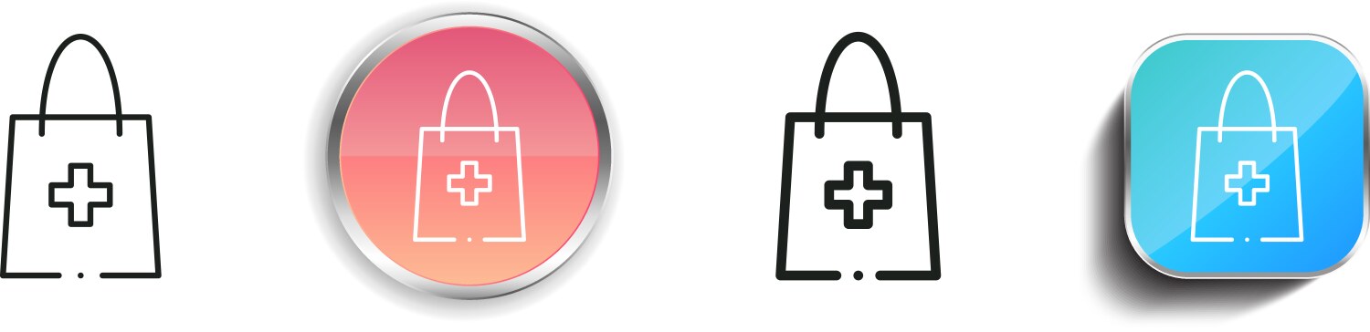 Bag icon thin linear regular and button style vector image