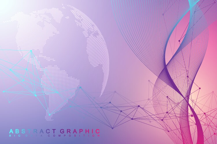 Global network connection and big data vector image