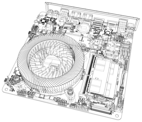 technology background cpu on a motherboard vector image