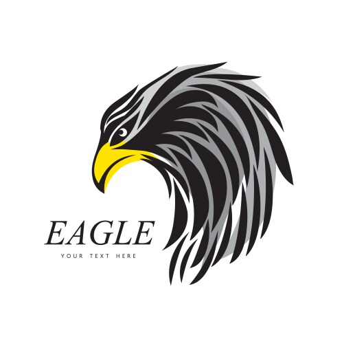 Eagle head fly logo black icon tattoo Vector Image