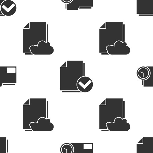 Set document folder with clock and check vector image