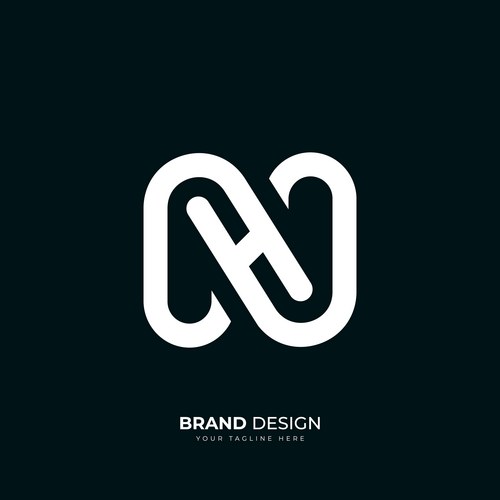 NH or HN Monogram Logo Vector Image