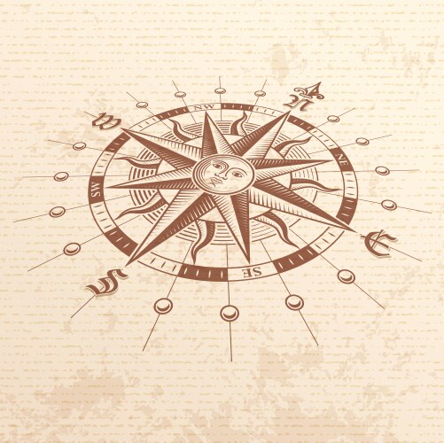 Perspective compass rose vector image